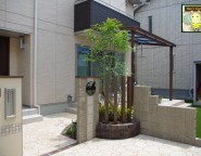 姫路市｜ガーデンリフォーム　家族団欒のテラス・おしゃれなシュエットテラスのあるお庭