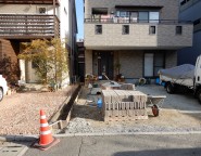 姫路市外構工事　敷地にフィットするカーポート