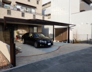 姫路市外構工事　敷地にフィットするカーポート