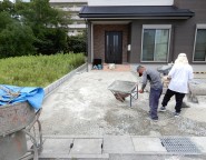 姫路市 新築外構　モクプラボードで目隠し塀の外構