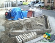 加古川市外構　モデノフェンスで囲った芝生の中庭