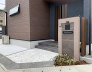 姫路市新築外構･お家のテイストに合わせた門柱のあるシンプルな外構